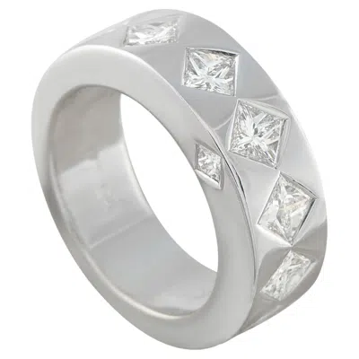 Pre-owned Chanel 18k White Gold 1.40ct Diamond Band Ring Ch24-040826