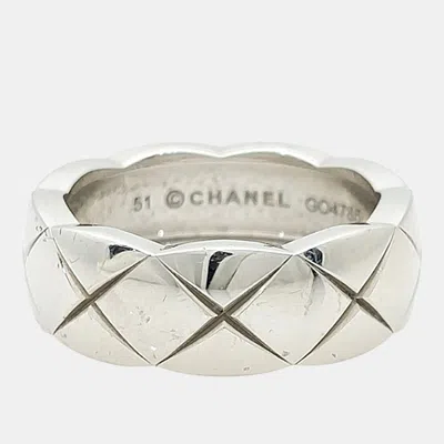 Pre-owned Chanel 18k White Gold Coco Crush Ring (small) In Multicolor
