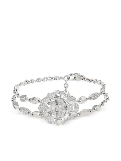 Pre-owned Chanel 18k White Gold Sous Le Signe Du Lion Diamond Bracelet In Silver