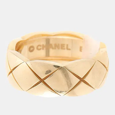 Pre-owned Chanel 18k Yellow Gold Coco Crush Ring (small) Eu 46 1/2 In Multi
