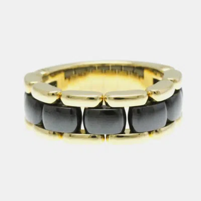 Pre-owned Chanel 18k Yellow Gold Ultra Collection Ceramic No Stone Ring