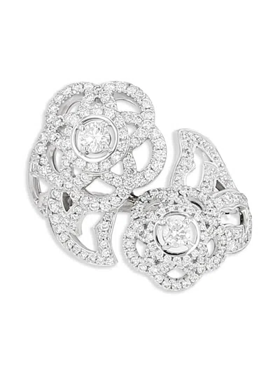 Pre-owned Chanel 18kt White Gold Camélia Fil Diamond Ring In Silver