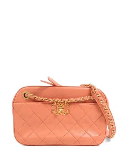 Pre-owned Chanel 19 Camera Quilted Shoulder Bag In Pink