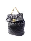 Chanel 19 Cc Turn-lock Backpack In Black