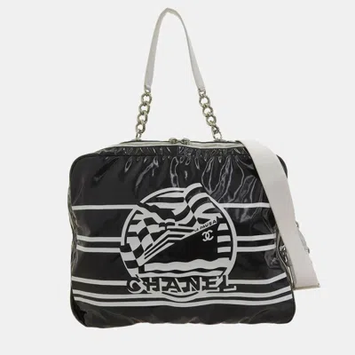 Pre-owned Chanel 19 Cruise Collection La Pausa Bag With Seal No. 27 Camera Case Black X White