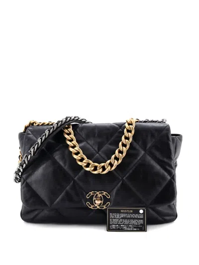 Pre-owned Chanel 19 Flap Bag Quilted Leather Maxi Crossbody Bag