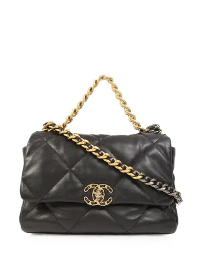 Pre-owned Chanel 19 Flap Shoulder Bag In Black