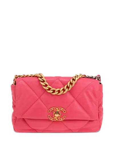 Pre-owned Chanel 19 Handbag In Pink