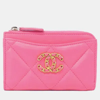 Pre-owned Chanel 19 Line Business Card Holder Case
