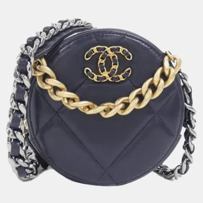 Pre-owned Chanel 19 Line Shoulder Bag In Blue
