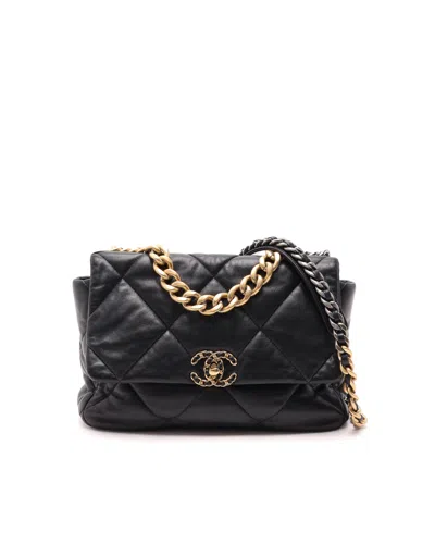 Pre-owned Chanel 19 Medium Bag In Black