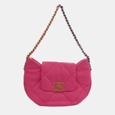 Pre-owned Chanel 19 Pink Leather Shoulder Bag