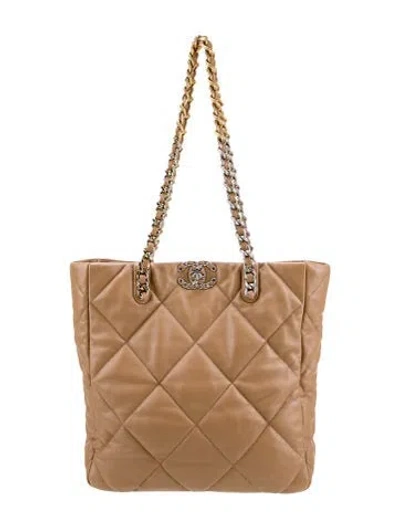 Pre-owned Chanel 19 Shopping Tote In Neutral