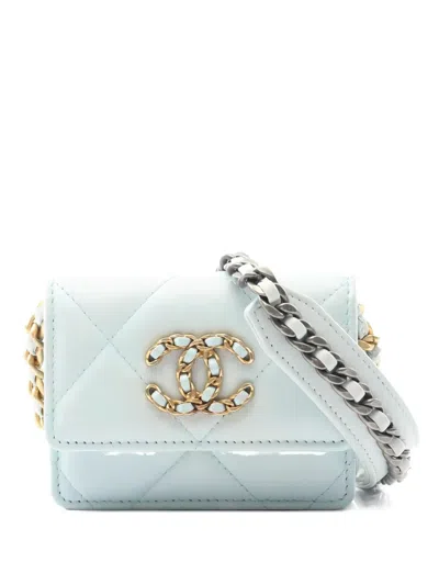 Pre-owned Chanel 19 Shoulder Bag In Blue