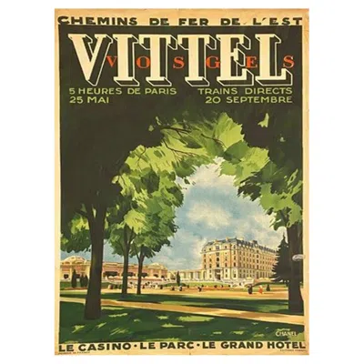 Pre-owned Chanel 1920 Vittel Vosges Original Vintage Poster In Black