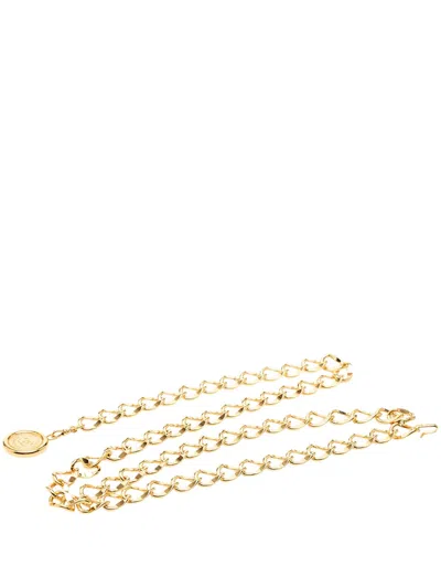 Pre-owned Chanel 1950-1970 Cc Gold Plated 31 Rue Cambon Medallion Chain Belt