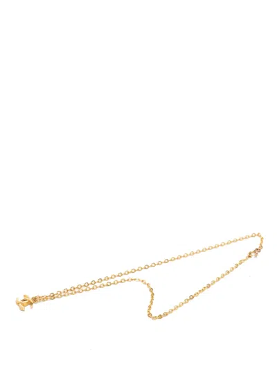 Pre-owned Chanel 1950-1970 Cc Gold Plated Pendant Necklace Costume Necklace