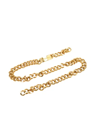 Pre-owned Chanel 1950-1970 Gold Plated Logo Plate Chain Belt