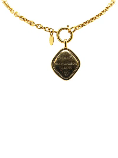 Pre-owned Chanel 1970-1980 Gold Plated 31 Rue Cambon Pendant Necklace Costume Necklace