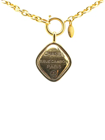 Pre-owned Chanel 1970-1980 Gold Plated 31 Rue Cambon Pendant Necklace Costume Necklace