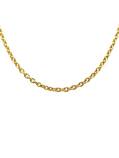 Pre-owned Chanel 1970-1980 Gold Plated Cc Round Pendant Necklace Costume Necklace