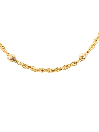 Pre-owned Chanel 1970-1980 Gold Plated Ball Charms Necklace Costume Necklace