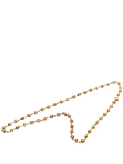 Pre-owned Chanel 1970-1980 Gold Plated Bead Strand Necklace Costume Necklace