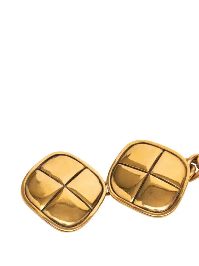 Pre-owned Chanel 1970-1980 Gold Plated Quilt Charm Chain Belt