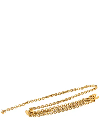 Pre-owned Chanel 1970-1980 Gold Plated Triple Cc Chain Belt