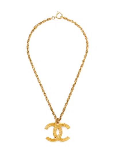 Pre-owned Chanel 1970s Cc Mark Rope Necklace In Gold