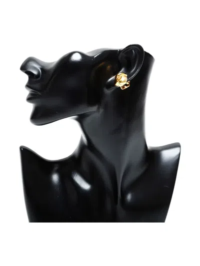 Pre-owned Chanel 1971-1980 Interlocking-cc Clip-on Earrings In Gold