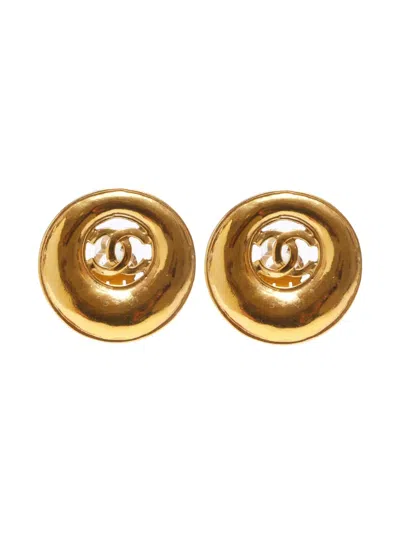 Pre-owned Chanel 1980-1990 Cc Mark Clip-on Earrings