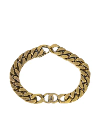 Pre-owned Chanel 1980-1990s Cc Chain Bracelet In Gold