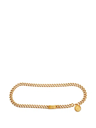 Pre-owned Chanel 1980-1990s Coin-charm Belt In Gold