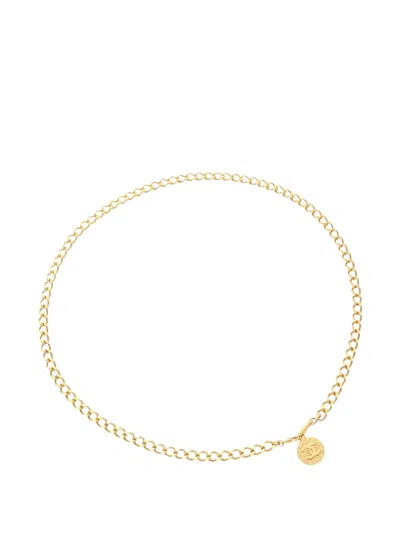 Pre-owned Chanel 1980 Coco Mark Belt In Gold