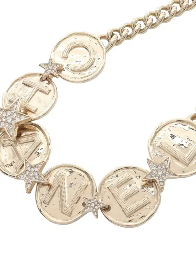 Pre-owned Chanel 1980 Coco Mark Necklace In Gold