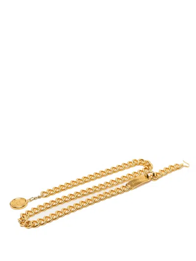 Pre-owned Chanel 1980-1990 Cc Gold Plated 31 Rue Cambon Medallion Chain Belt