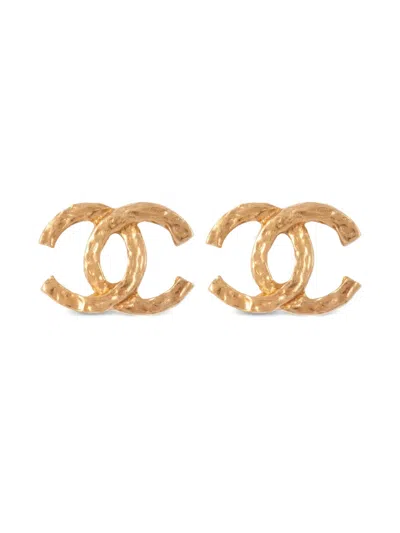 Pre-owned Chanel 1980s Cc Earrings In Gold