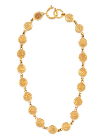 Pre-owned Chanel 1980s Cc Necklace In Gold