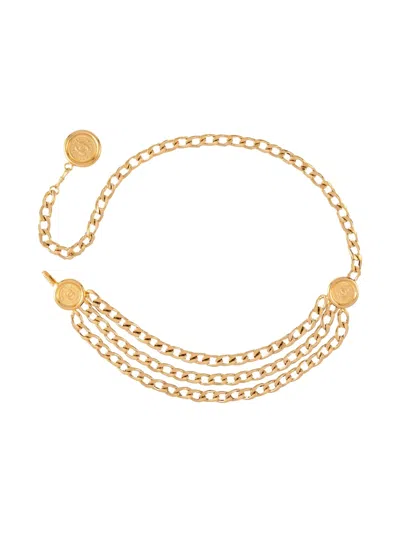 Pre-owned Chanel 1980s Chain Belt In Gold