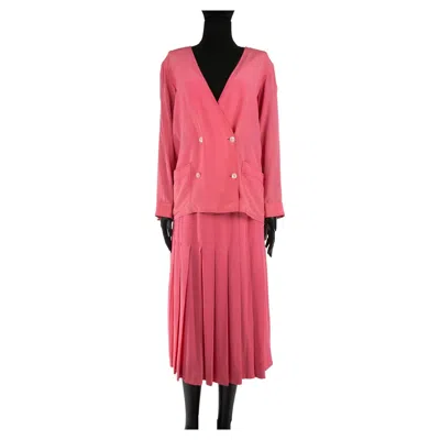 Pre-owned Chanel 1980s  Coral Pink Two Piece Suit In Red