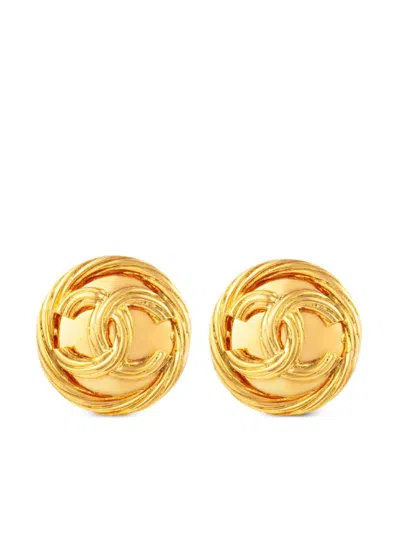Pre-owned Chanel 1980s Clip-on Earrings In Gold