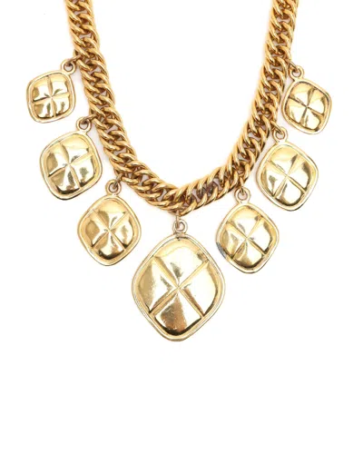 Chanel 1980s Diamond Charm Necklace In Gold