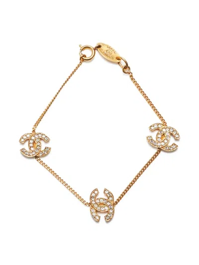 Pre-owned Chanel 1982 Cc Bracelet In Gold