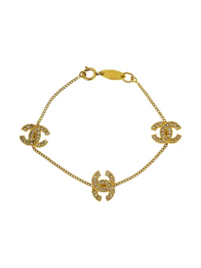 Pre-owned Chanel 1982 Cc Chain Bracelet In Gold
