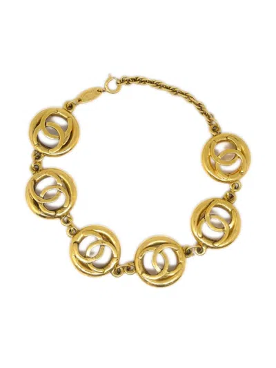 Pre-owned Chanel 1982 Cc Chain Bracelet In 金色