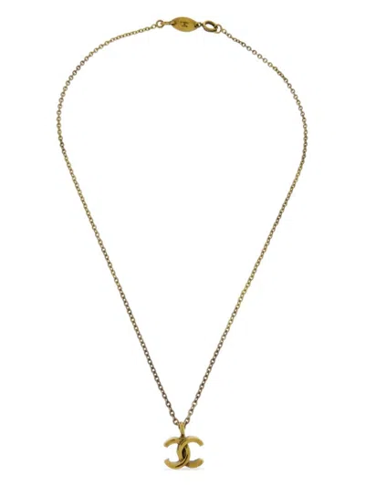 Pre-owned Chanel 1982 Cc Charm Necklace In Gold