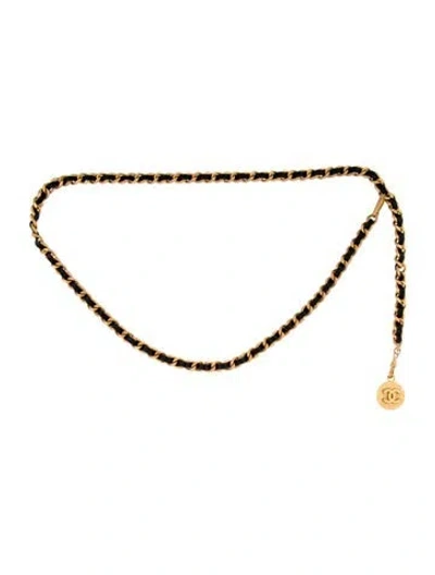 Pre-owned Chanel 1982 Interlocking Cc Logo Waist Belt In Multi