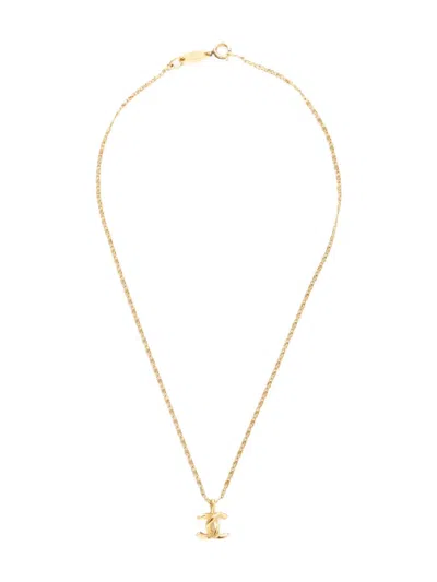 Pre-owned Chanel 1982 Interlocking Cc Pendant Necklace