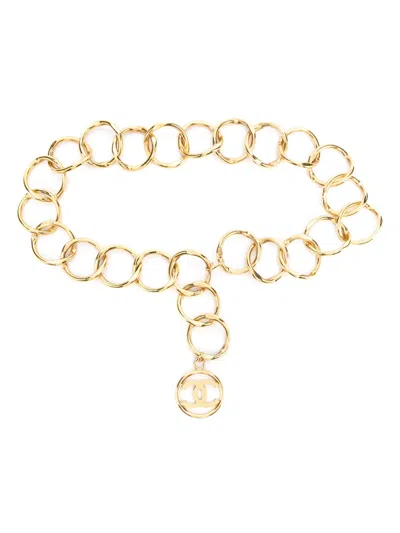 Pre-owned Chanel 1984-1990s Cc Chain-link Belt In Gold